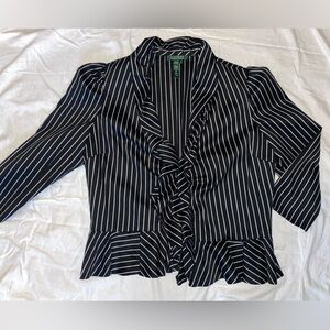 Ralph Lauren Black and White Striped Blazer
